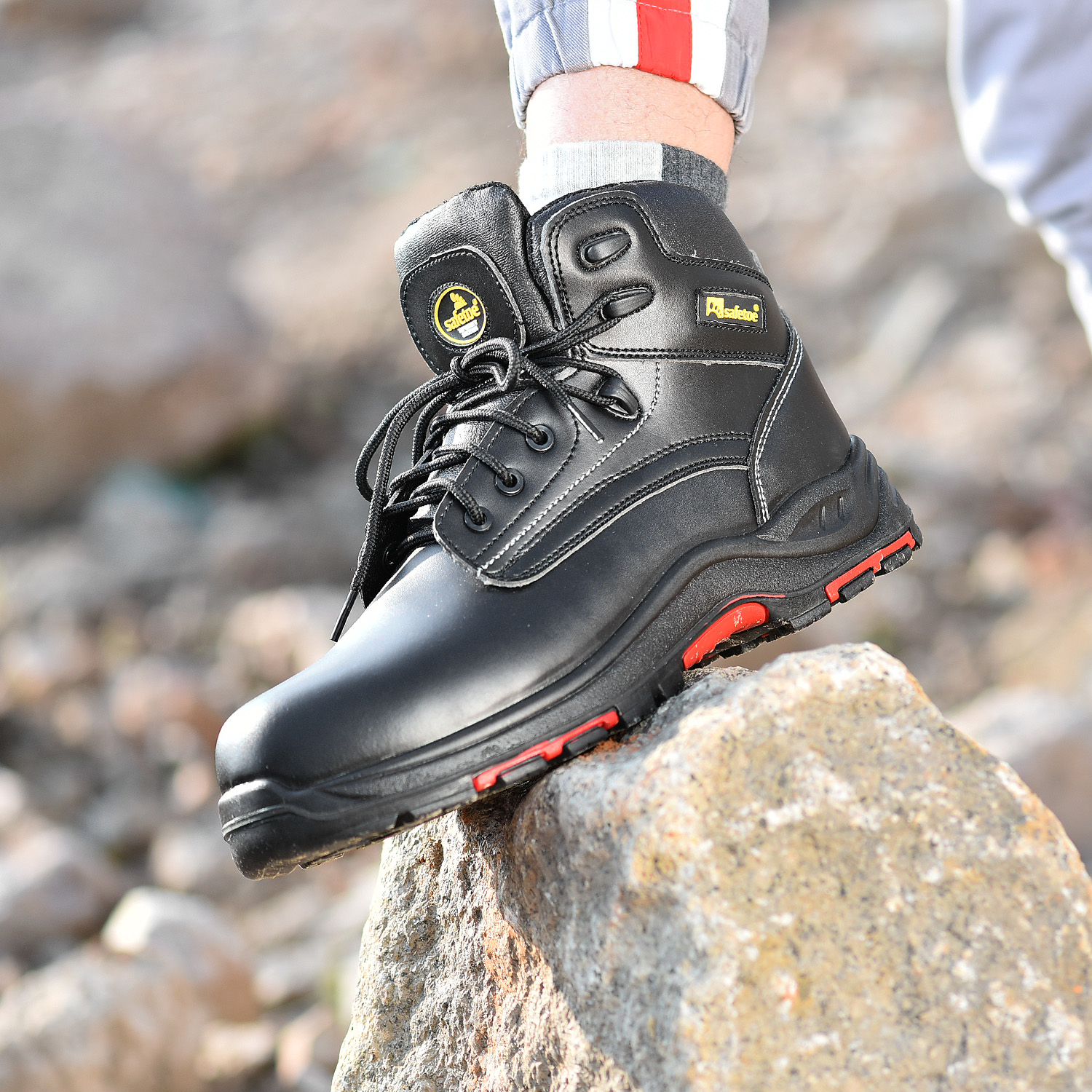 Zapatos de seguridad resistentes al aceite para hombres Punta compuesta Ligero ESD M-8356RB