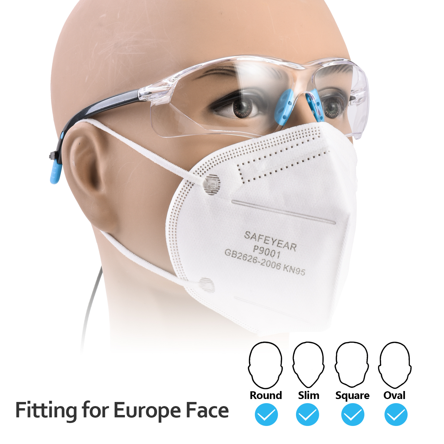 Gafas de seguridad aprobadas por la CE SG003 Azul