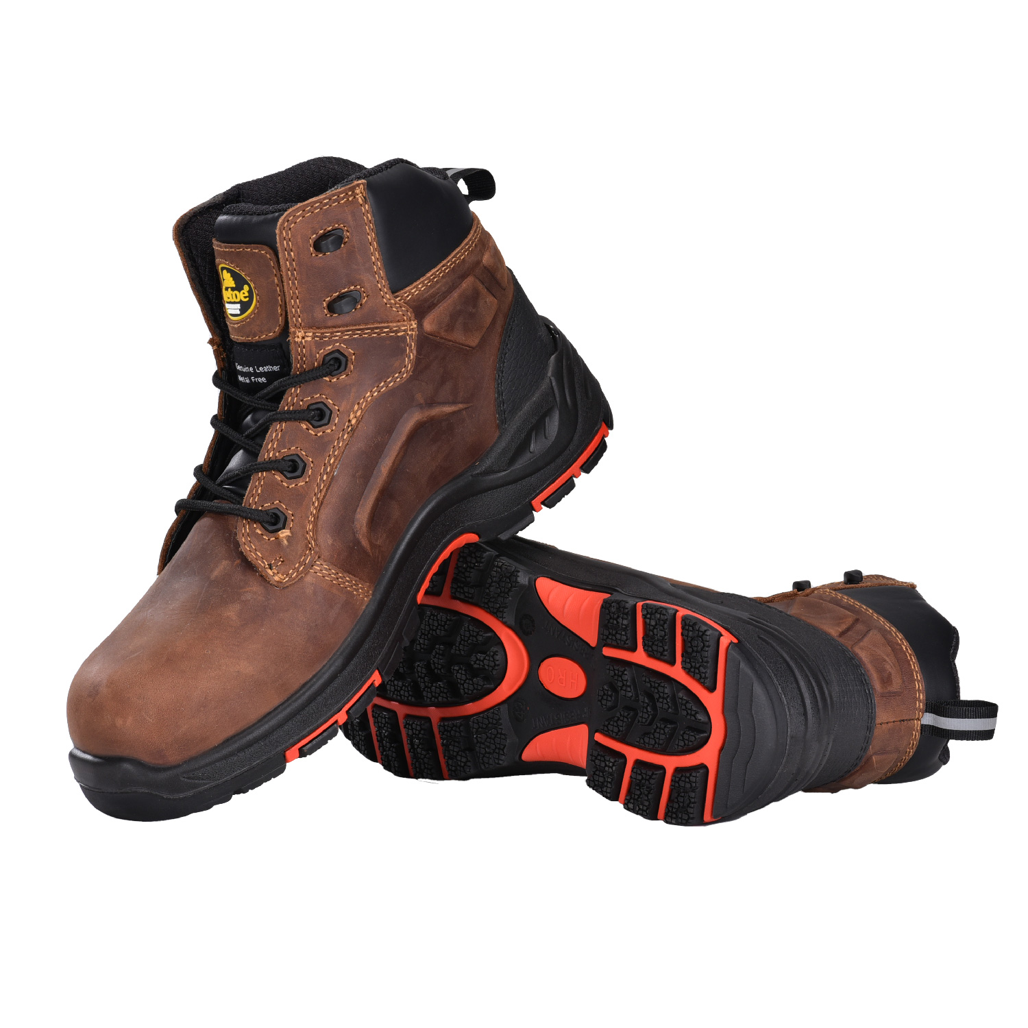 Botas de seguridad duraderas y protectoras para hombre, color marrón, botas de trabajo Chukka M-8552B