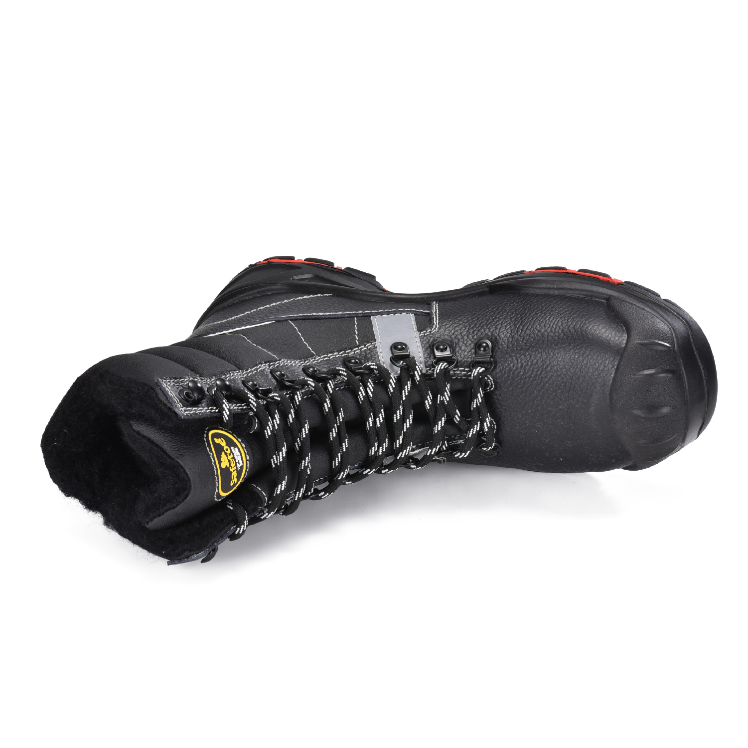 Botas de seguridad de invierno con punta de acero con tibia de cordero de cordero forrado H-9439