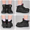 Botas de trabajo de seguridad en negro de cuero impermeable para la construcción de mujeres M-8516W