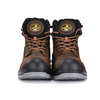Botas de trabajo de hombre de cuero de vaca oleosa marrón oscuro