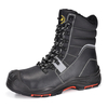 Botas de seguridad de invierno con punta de acero con tibia de cordero de cordero forrado H-9439