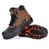 Botas de trabajo más cómodas resistentes al deslizamiento de cuero nubuck con dedo del pie compuesto para hombres M-8562