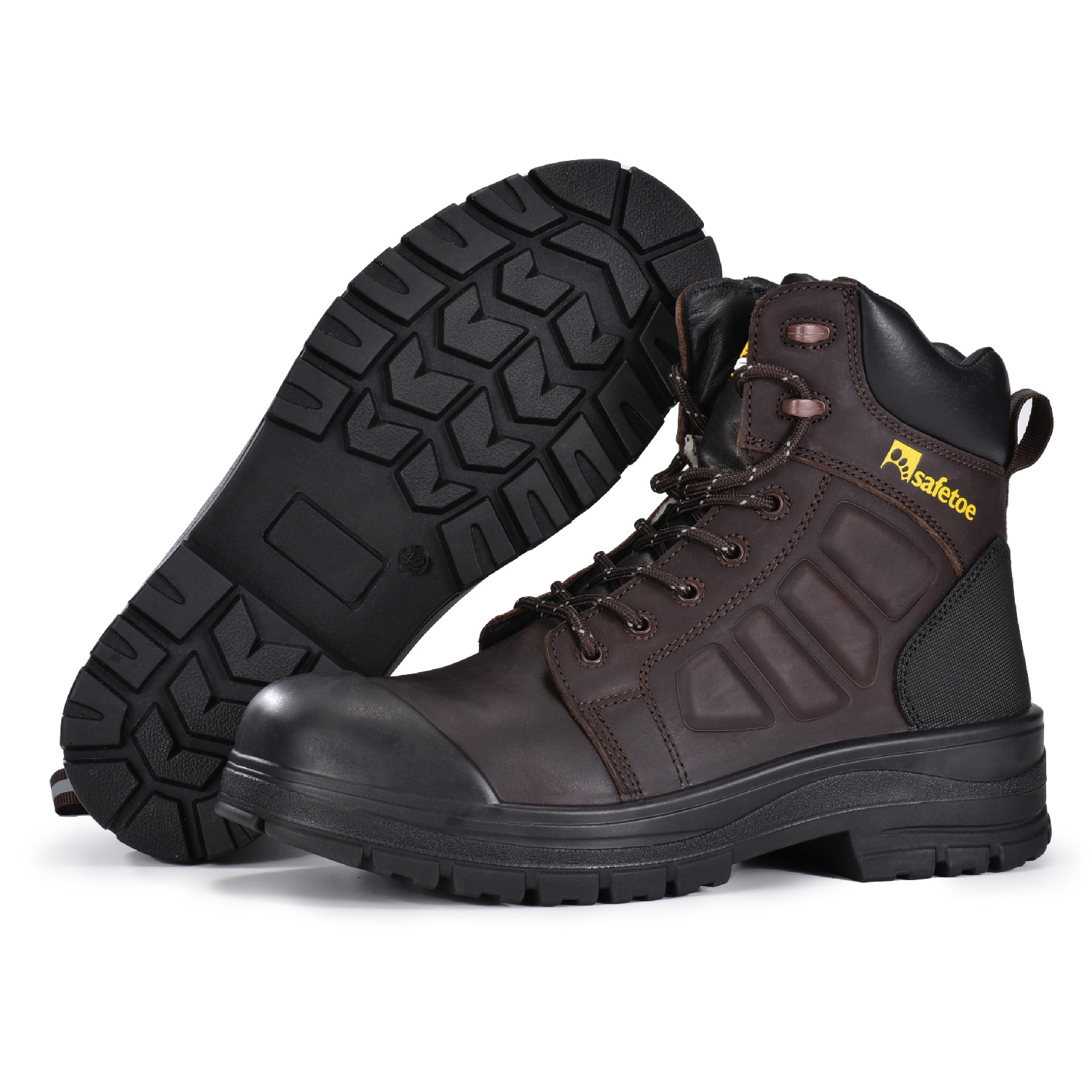 Botas de trabajo de encaje de cuero duraderas impermeables para mí M-8558