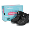 Botas de trabajo de seguridad en negro de cuero impermeable para la construcción de mujeres M-8516W