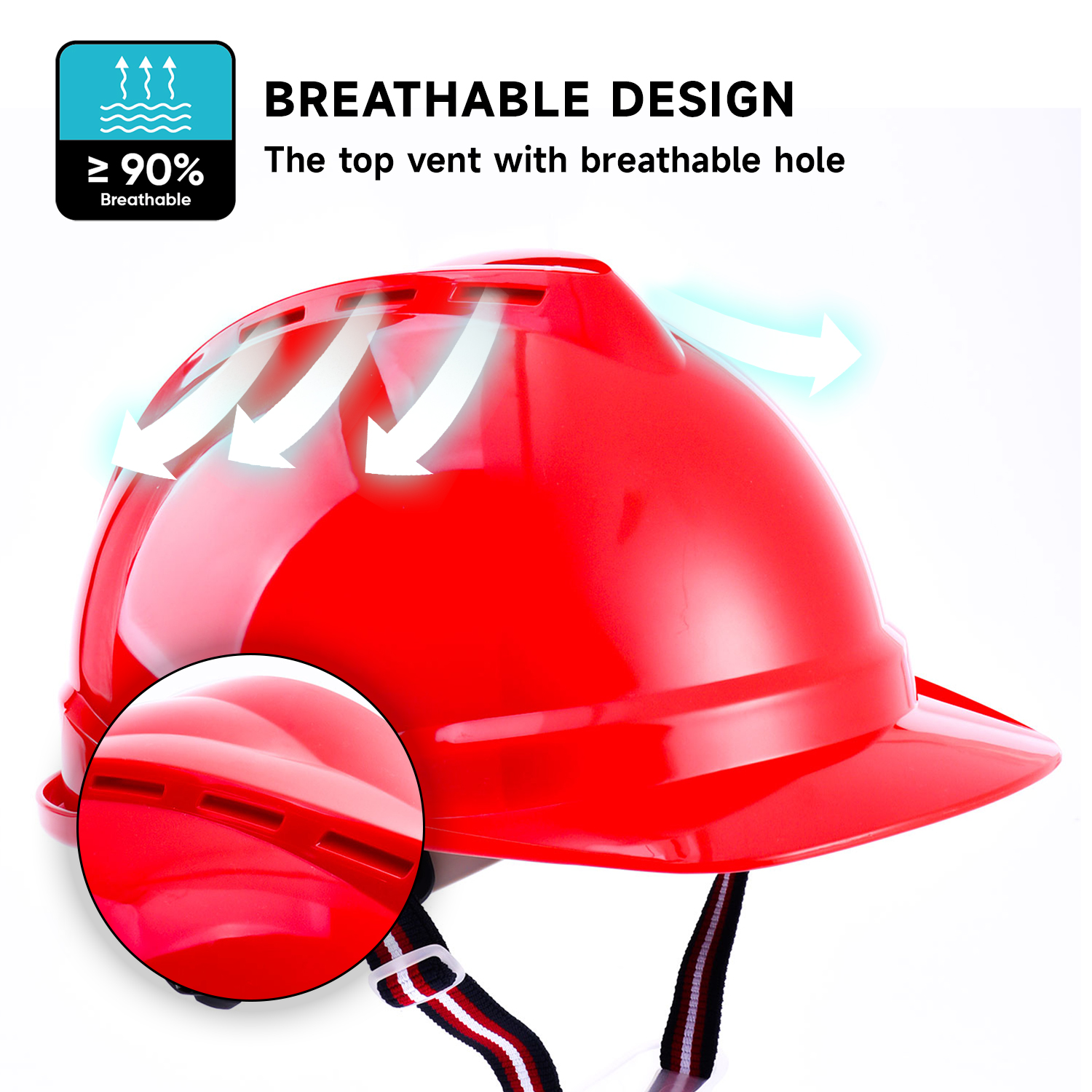 Casco de trabajo de construcción roja W-002 