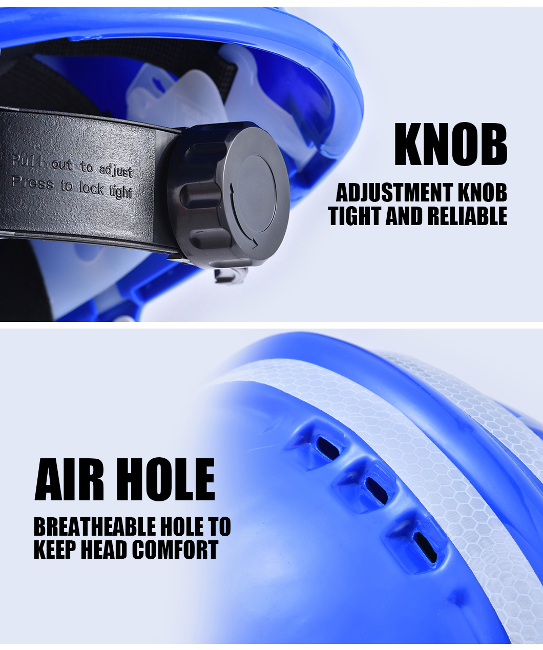 Casco de seguridad tipo reflectante azul W-036 Azul