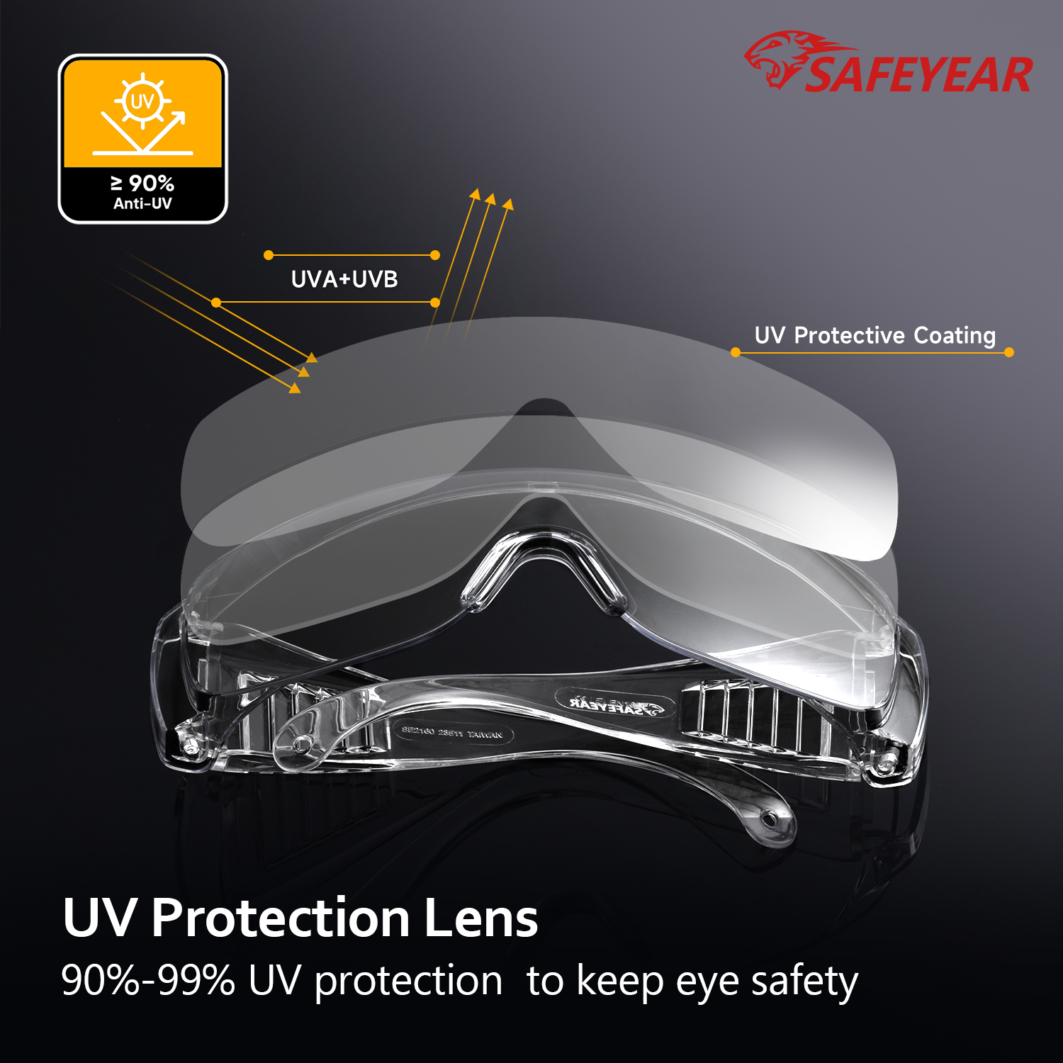 Caldo listo sobre vasos lentes de seguridad transparentes SG035