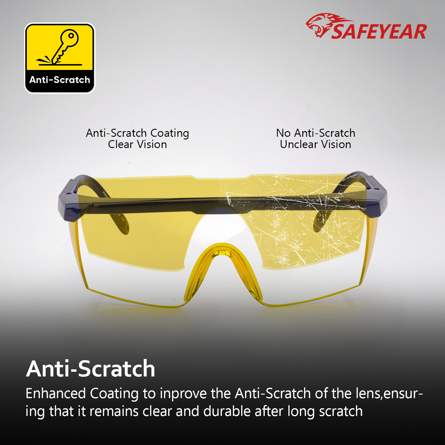 Gafas de seguridad para PC de protección con láser KS102 Amarillo