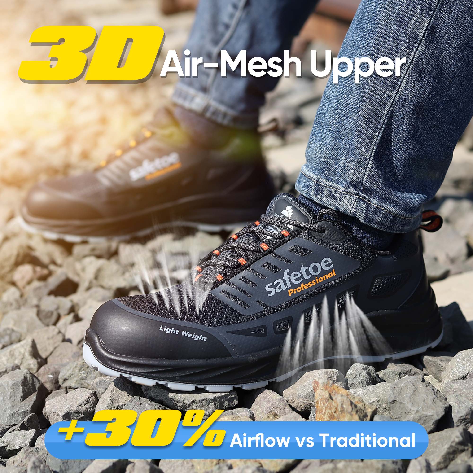 Zapatillas de trabajo transpirable Zapatillas de seguridad Warehouse L-7571
