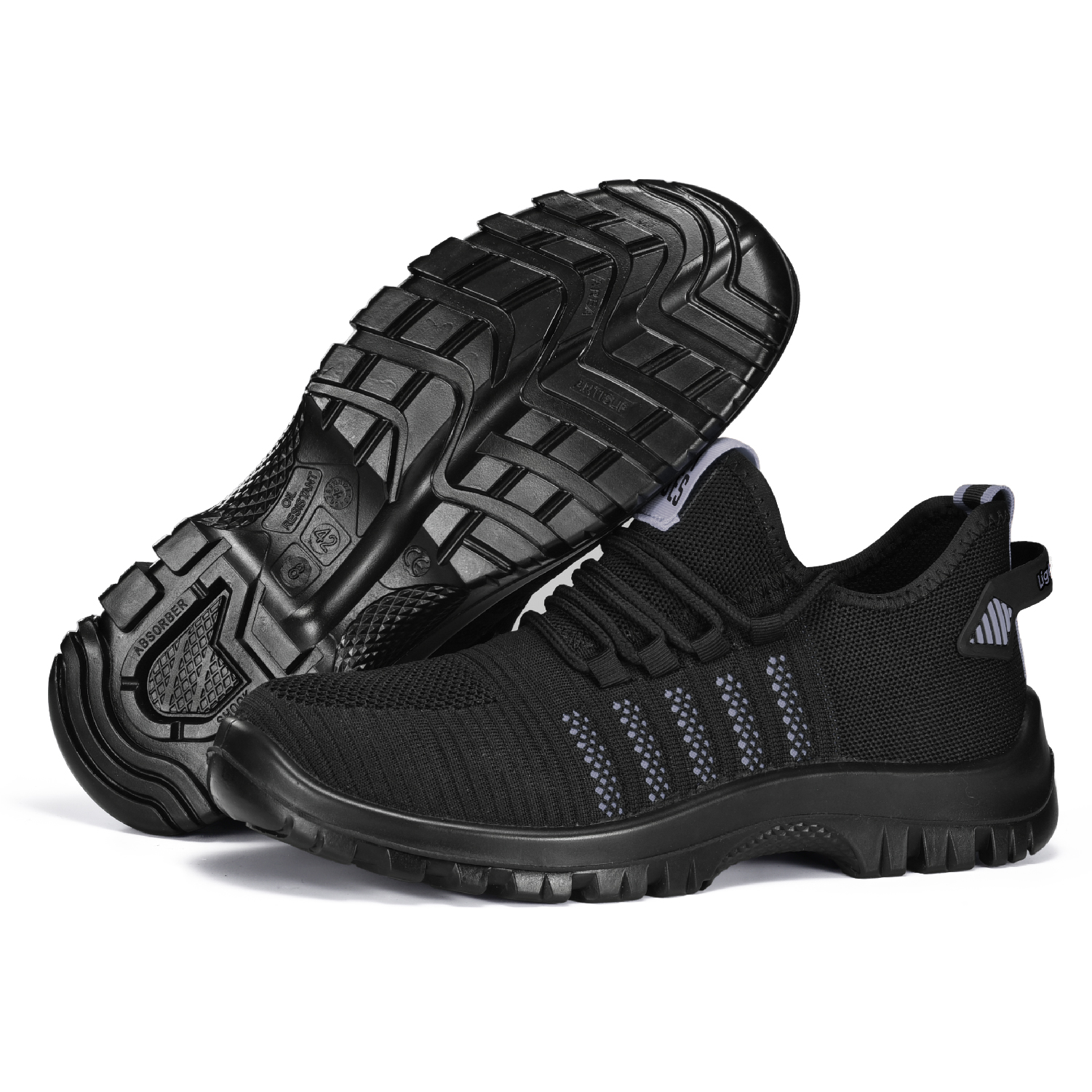Zapatos de verano ligeros y transpirables con punta de acero L-7540 Gris