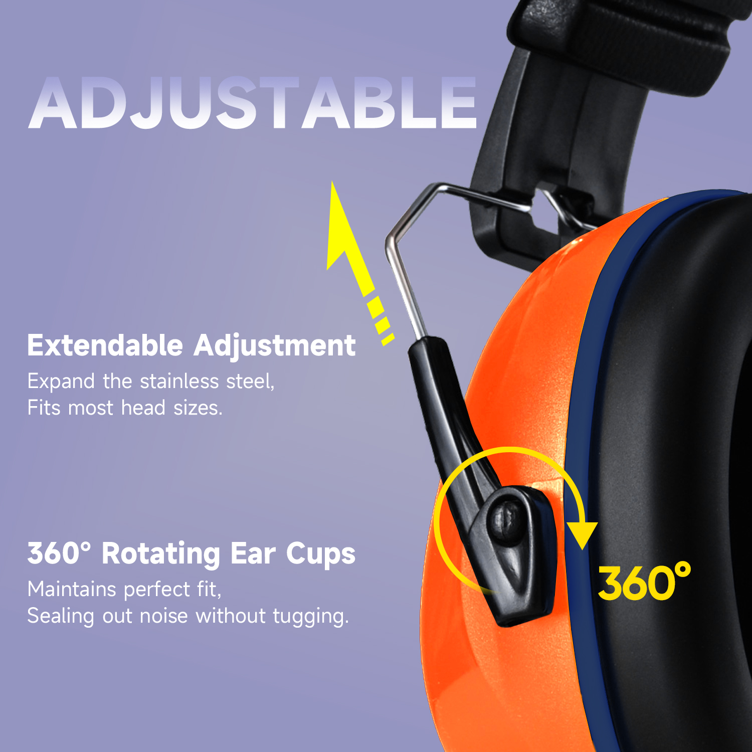 ABS Protección auditiva Muffs Protectores Protecting Muffs Ready Stock FM-1B Naranja