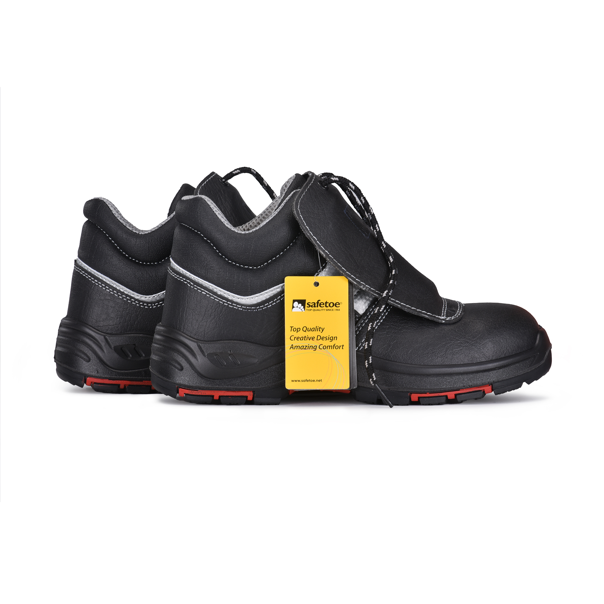 Botas de trabajo de soldadura Botas de trabajo negras de goma PU M-8027PR