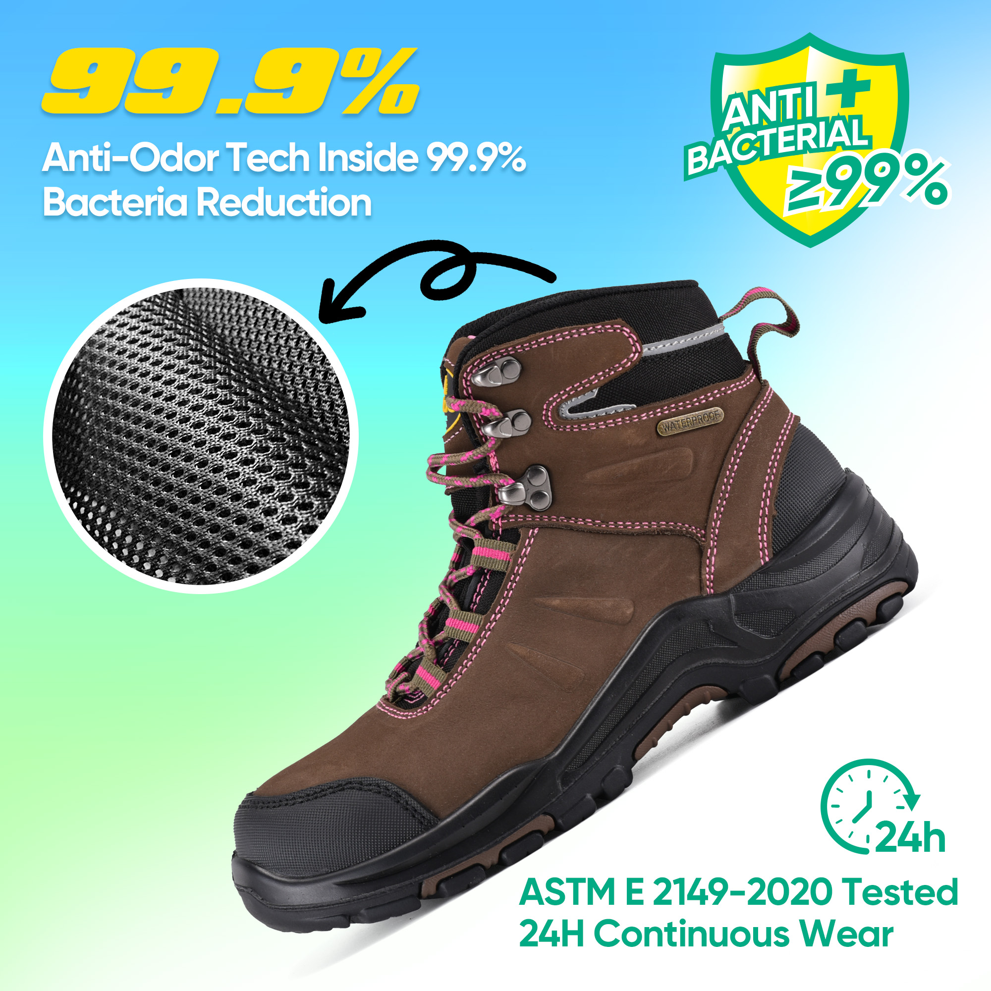 Botas de trabajo para mujeres resistentes a las impermeables y resbalones con punta de acero M-8553