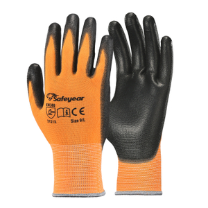Guantes de trabajo pesado con recubrimiento de PU PN8003 Naranja