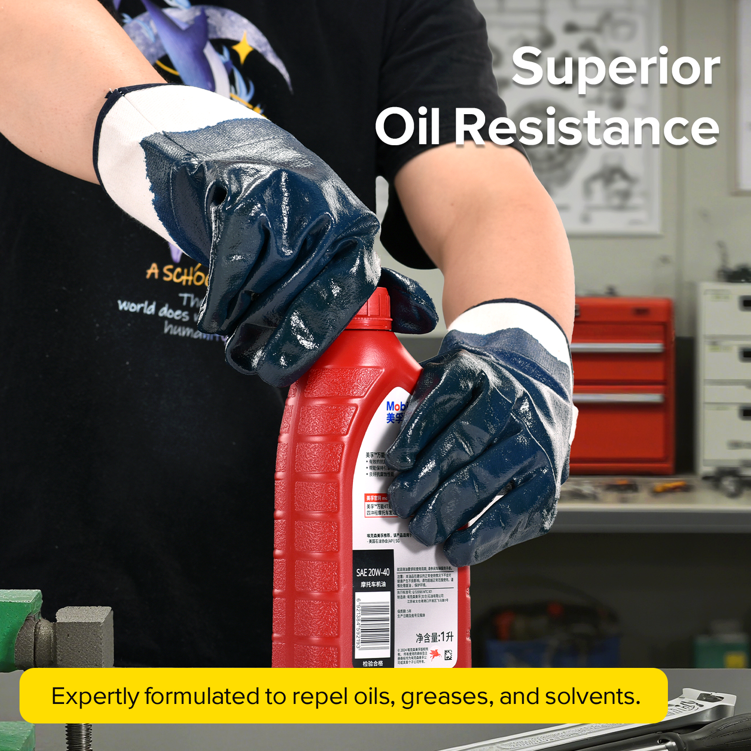 Guantes de trabajo resistentes recubiertos de nitrilo FD1288