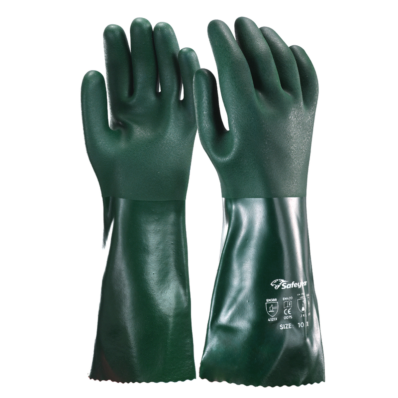 Guantes de trabajo resistentes a químicos y aceites GSP0211 Verde