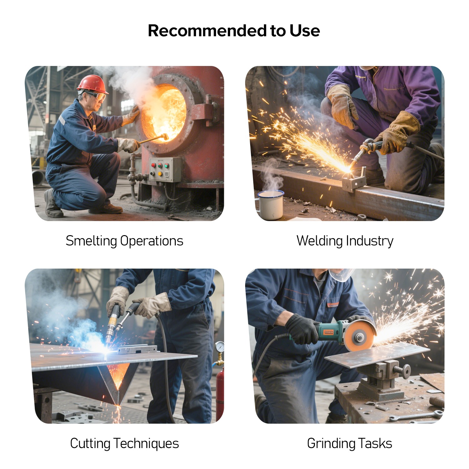 Guantes de trabajo de cuero para soldador S-H24 Negro