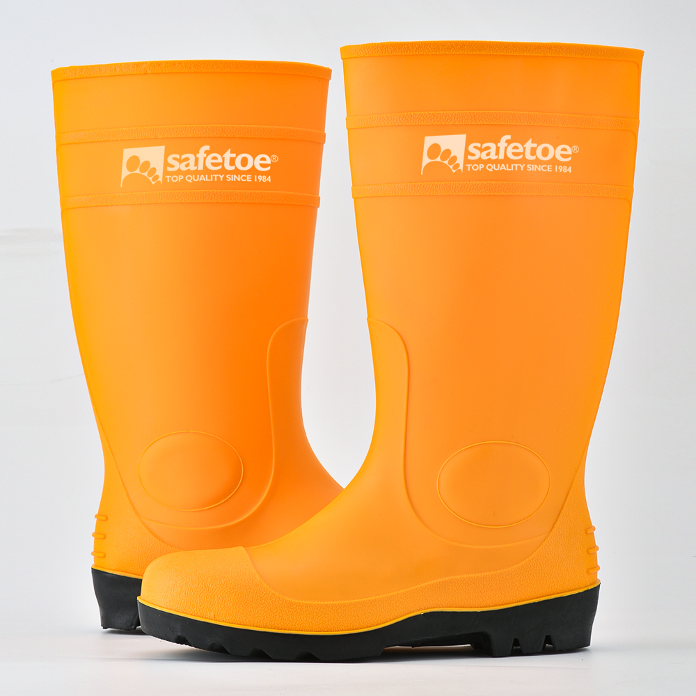 Botas de lluvia con punta de acero resistente W-6037 Amarillo