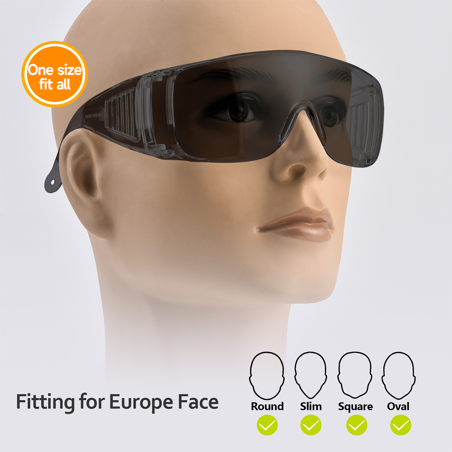 Gafas de seguridad OTG que se ajustan a las gafas graduadas | ANSI Z87.1 y EN166 SG035