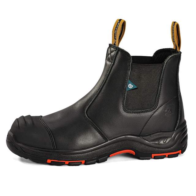Botas de trabajo de seguridad del triángulo verde canadiense aprobado por CSA M-8025NBK