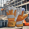Guantes de cuero de trabajo Guantes de cuero reforzado Guantes de cuero de impacto Corte 5 FL-1015 Amarillo