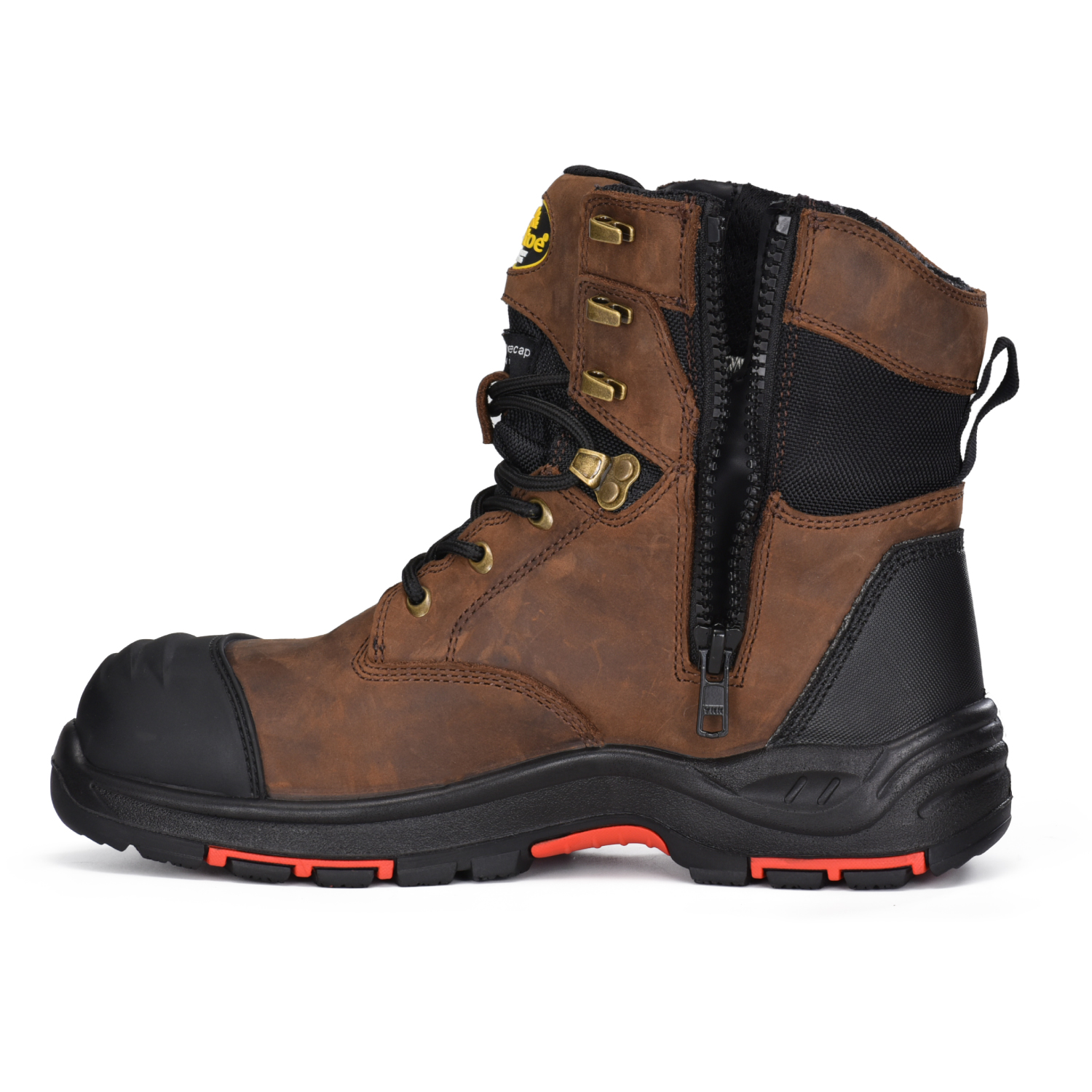 Botas de trabajo resistentes a deslizamiento Botas de seguridad impermeables S7 para hombres M-8580 Brown