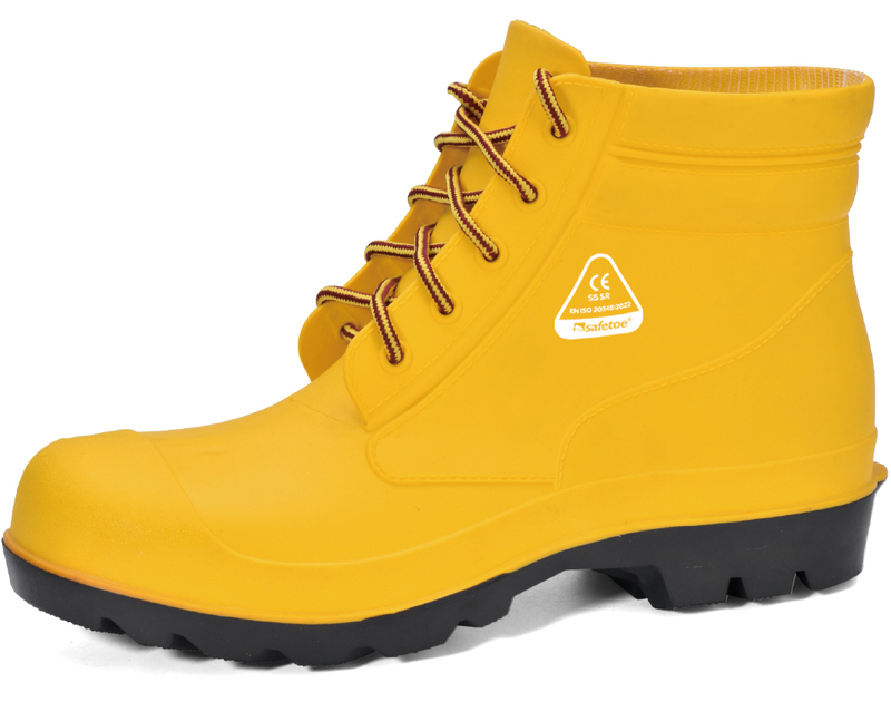 Botas de lluvia de punta de acero W-6050 amarillo