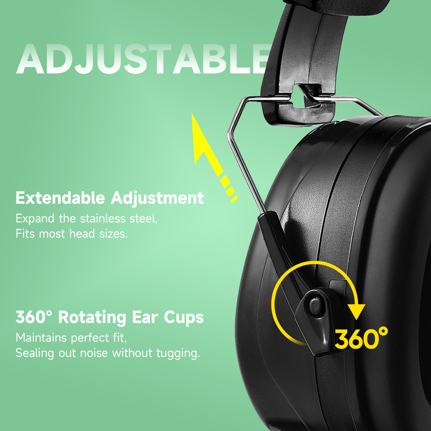 Listo Stock ABS Protective Ear Muffs EM-5002 Negro
