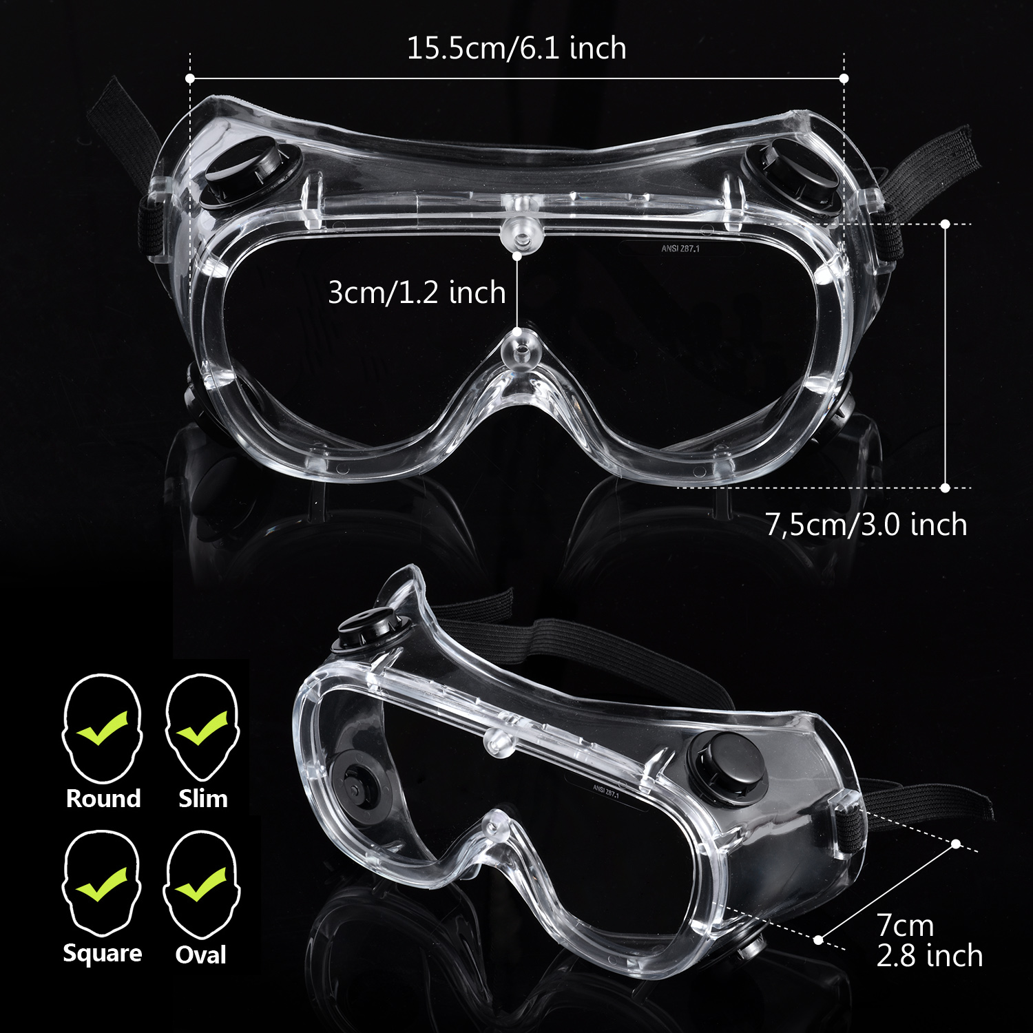 Gafas de seguridad transparentes listas para usar SG032