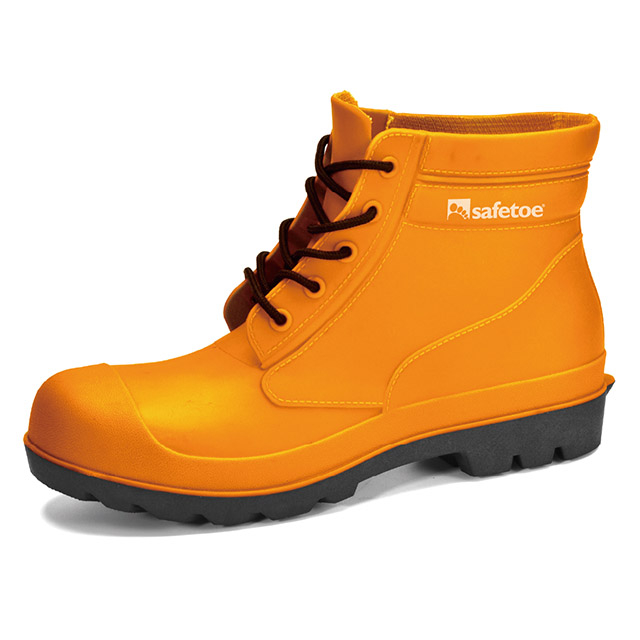 Botas PVC de punta de acero W-6050 naranja