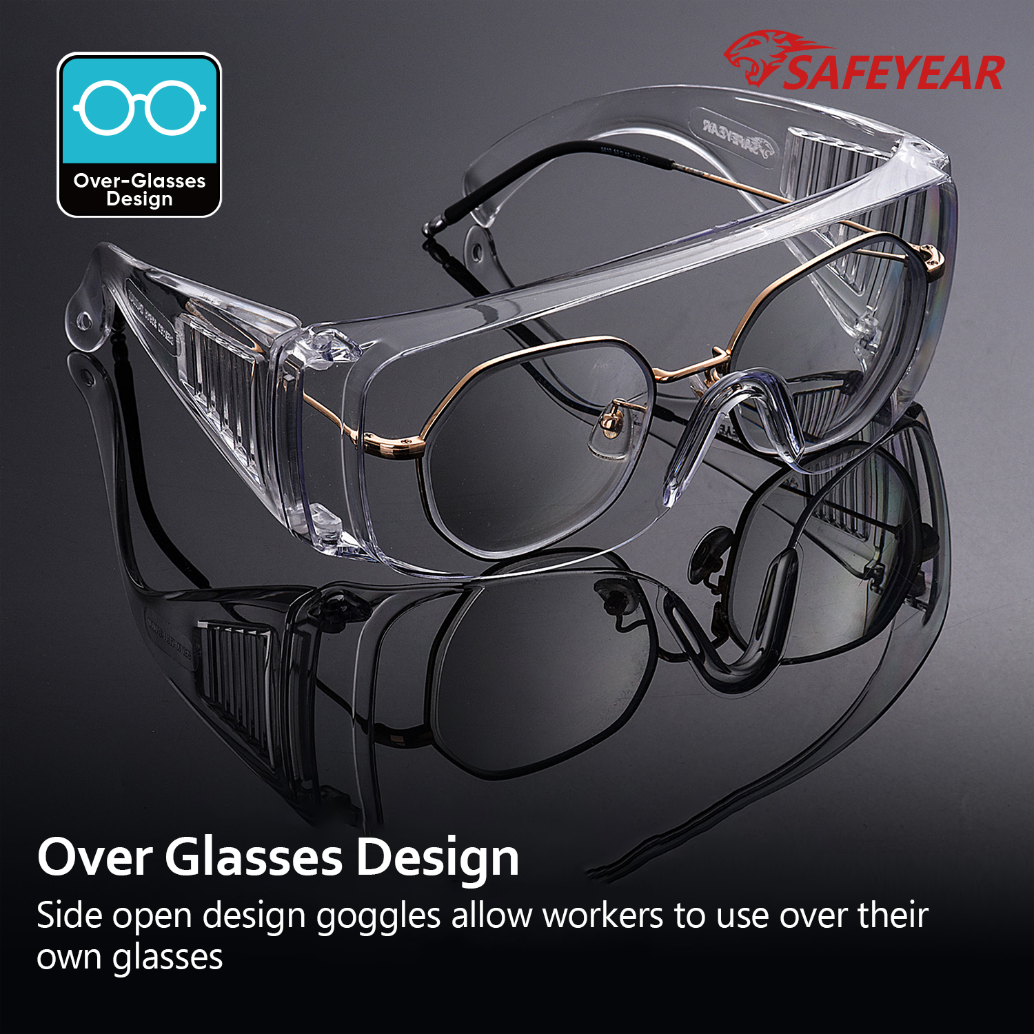 Caldo listo sobre vasos lentes de seguridad transparentes SG035