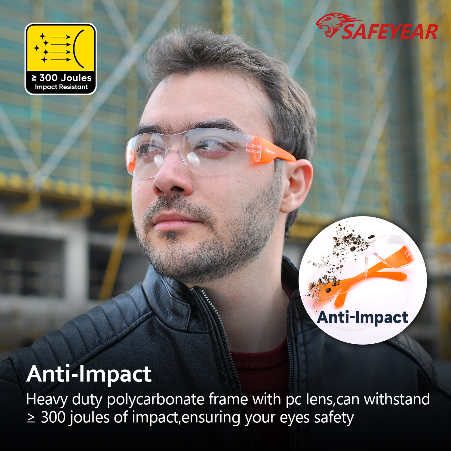 Gafas de seguridad de protección para los ojos SG001 Naranja