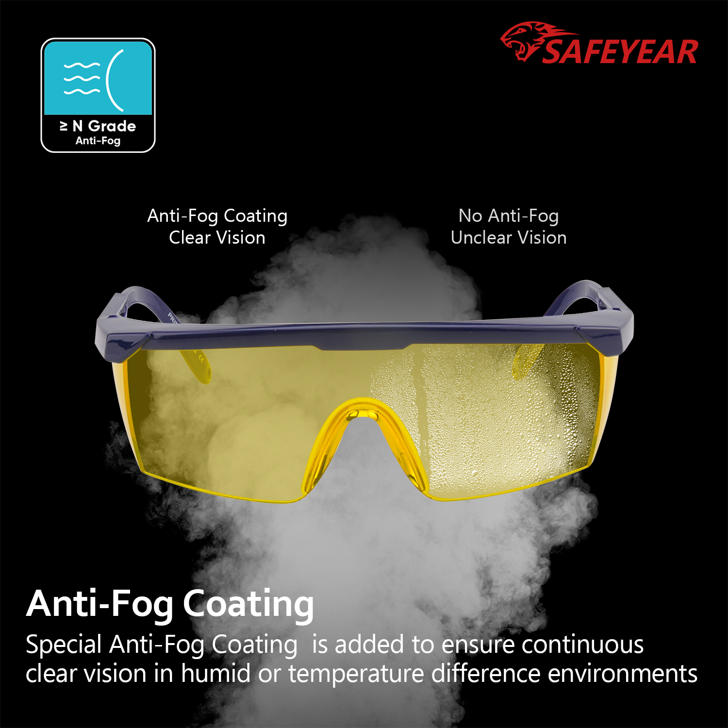 Gafas de seguridad para PC de protección con láser KS102 Amarillo