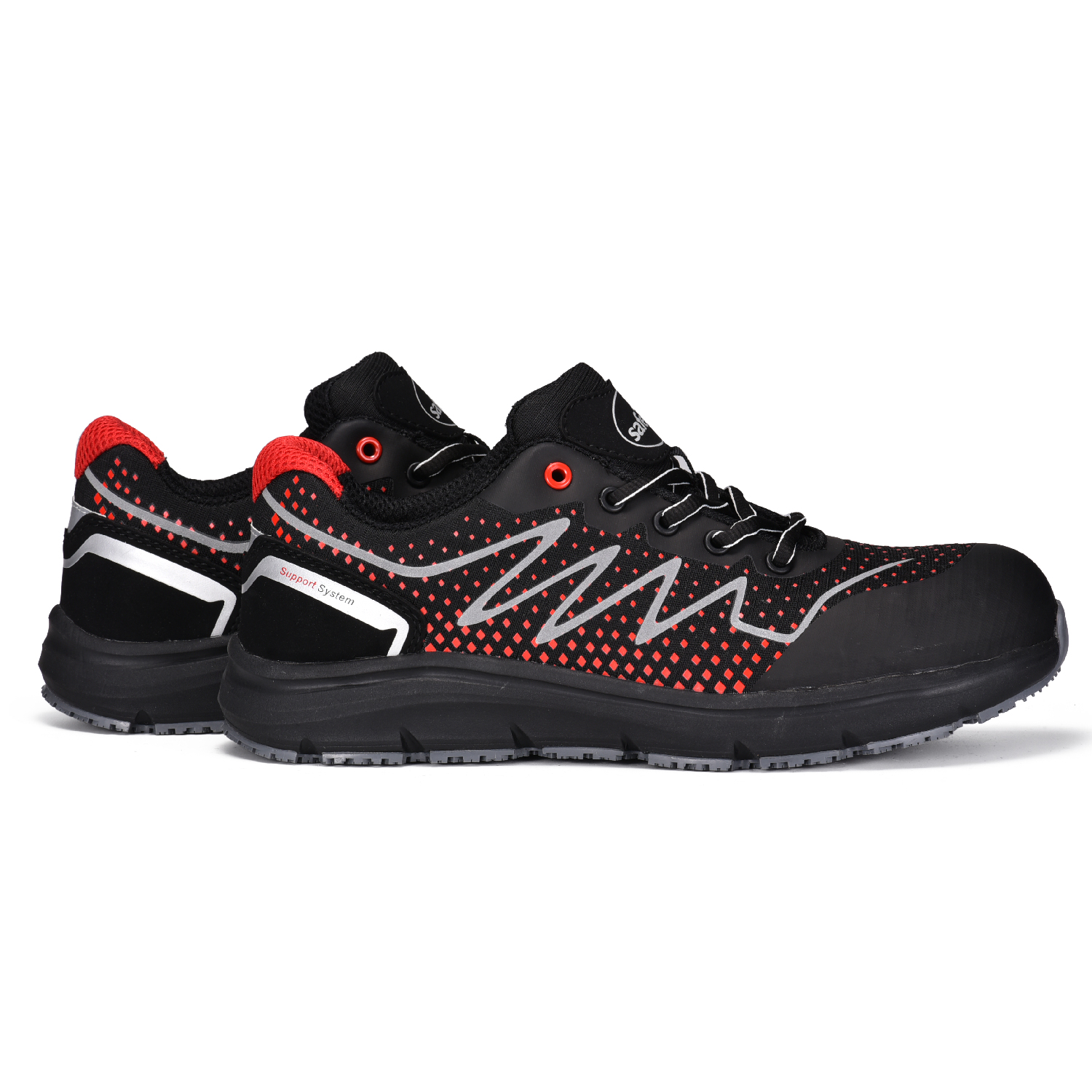 Zapatos de seguridad no metálicos ultraligeros y transpirables L-7530 rojo