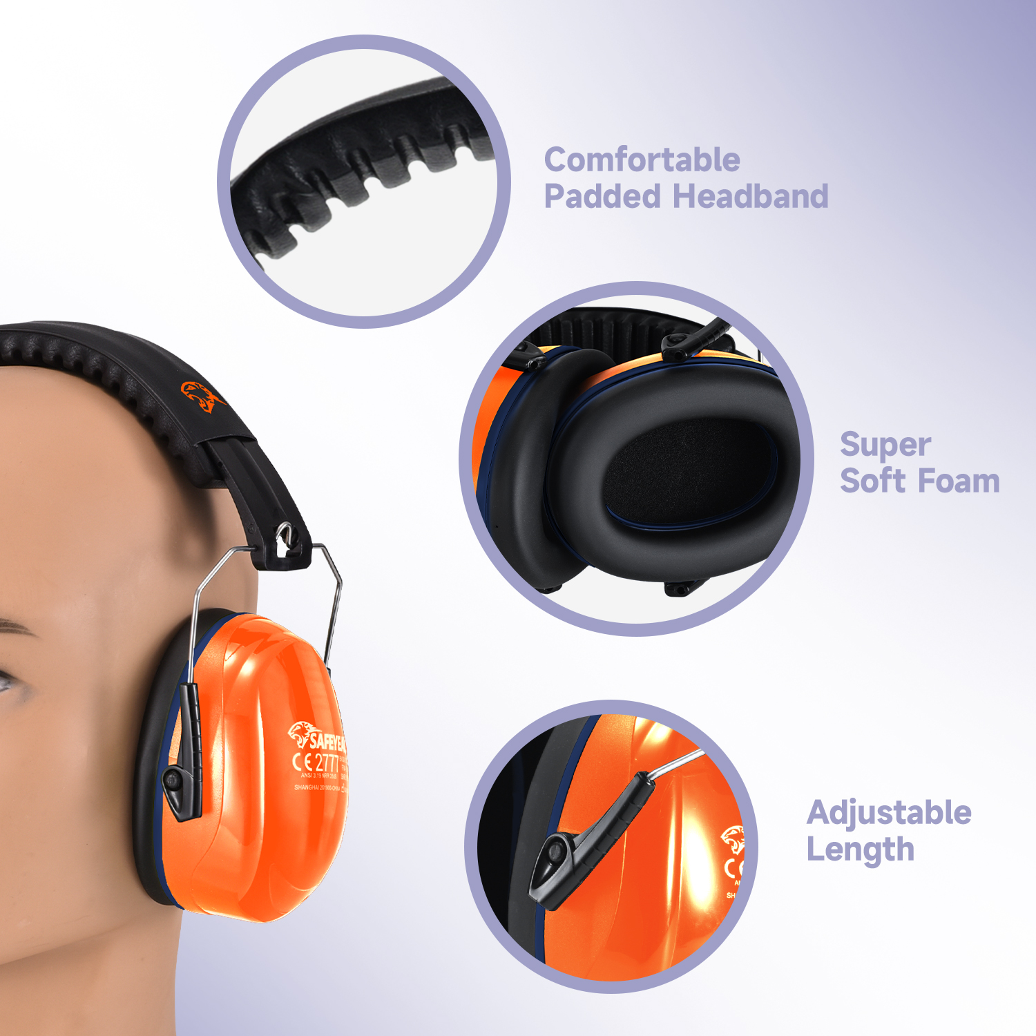 ABS Protección auditiva Muffs Protectores Protecting Muffs Ready Stock FM-1B Naranja