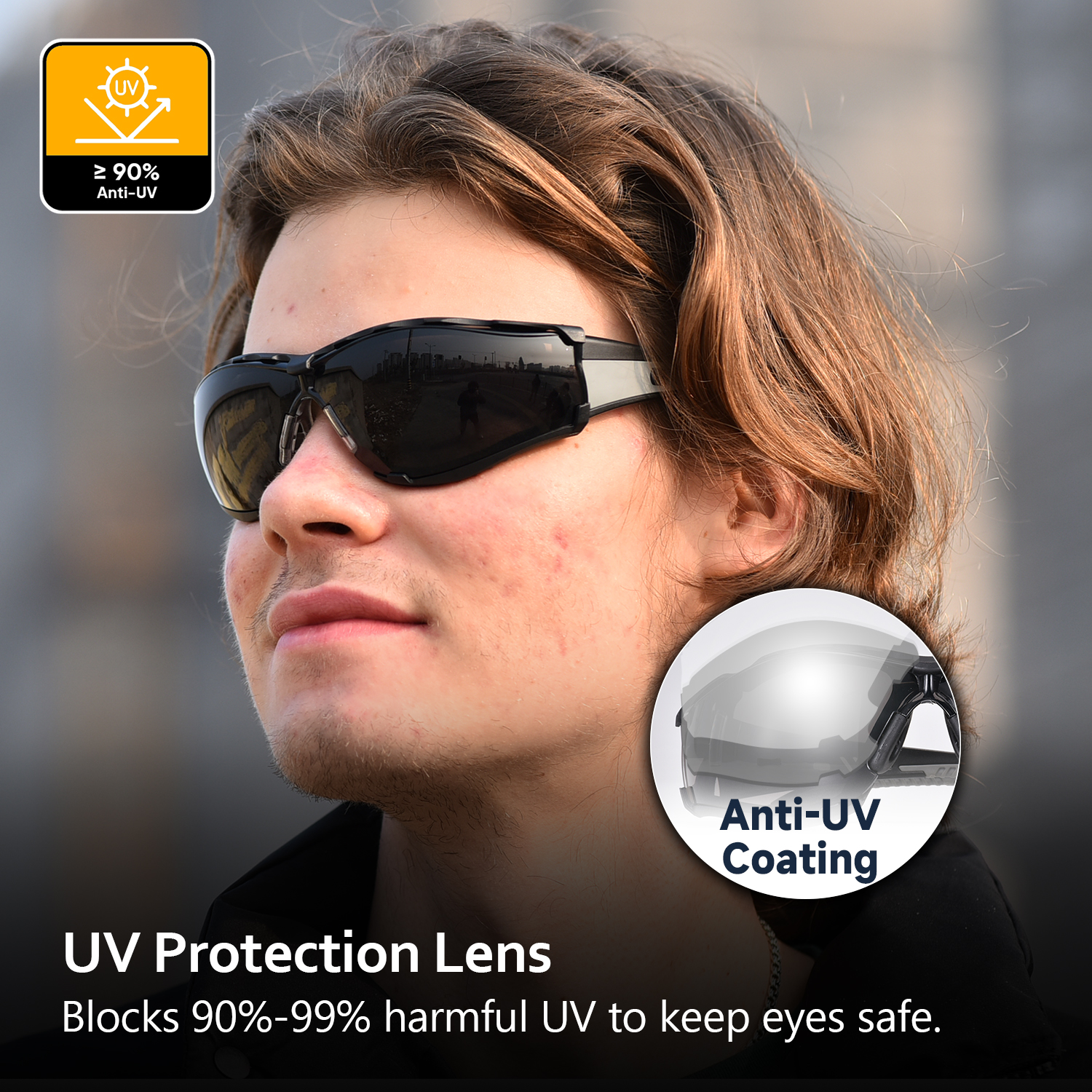 Gafas de seguridad protectores de stock listos para mujeres SG037 Negro