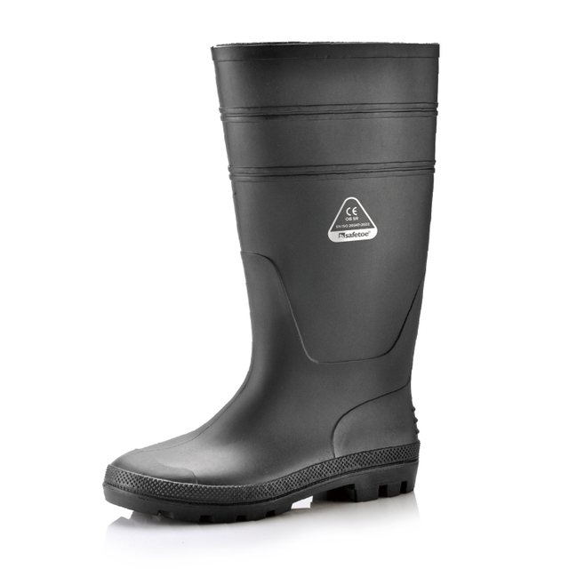 Botas de goma de lluvia de PVC W-6036 Negro
