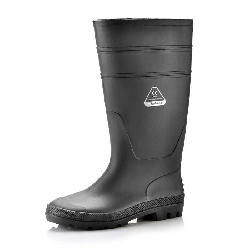 Botas de goma de lluvia de PVC W-6036 Negro