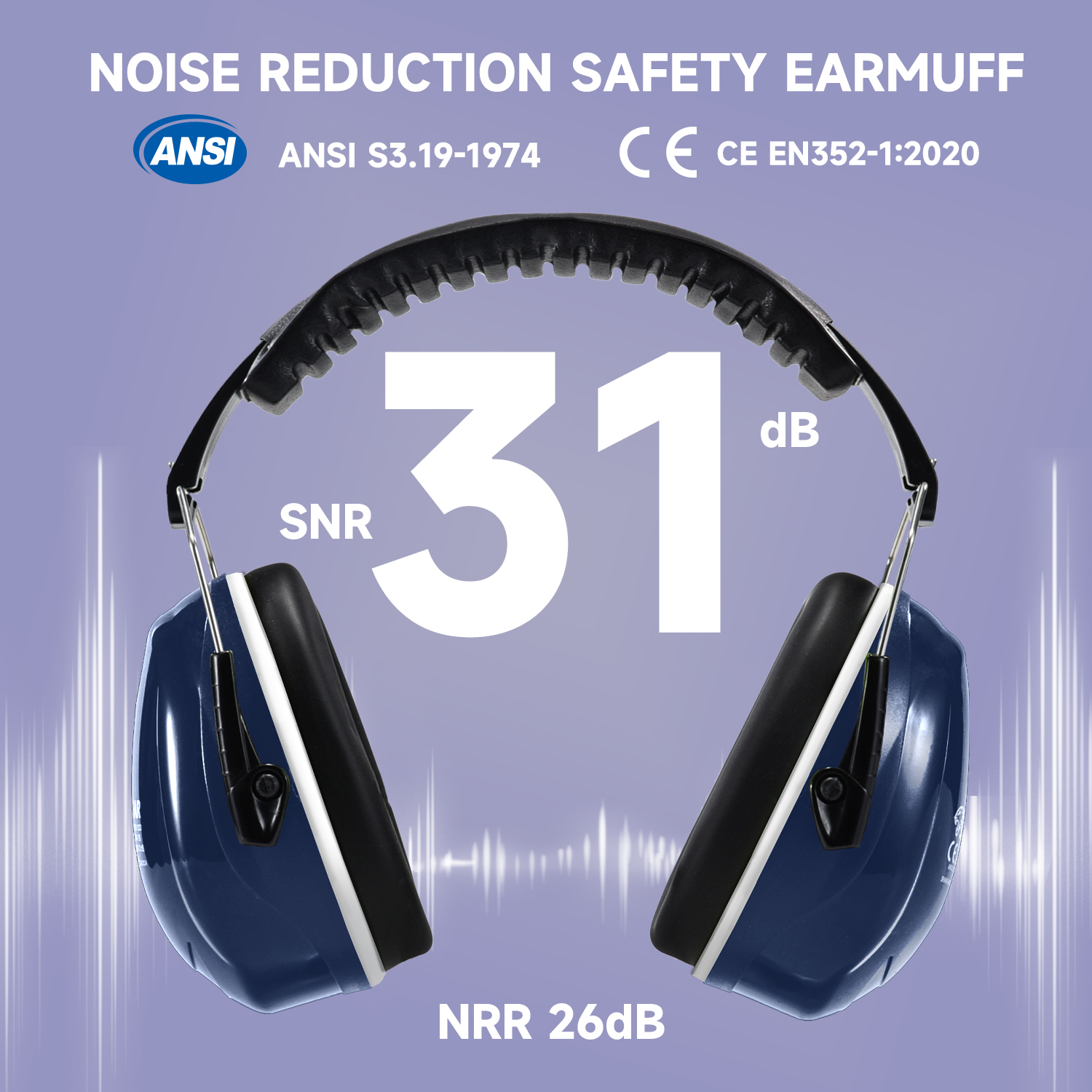 ABS Protección auditiva Muffs de orejas Protective Muffs Ready Stock FM-1B Azul