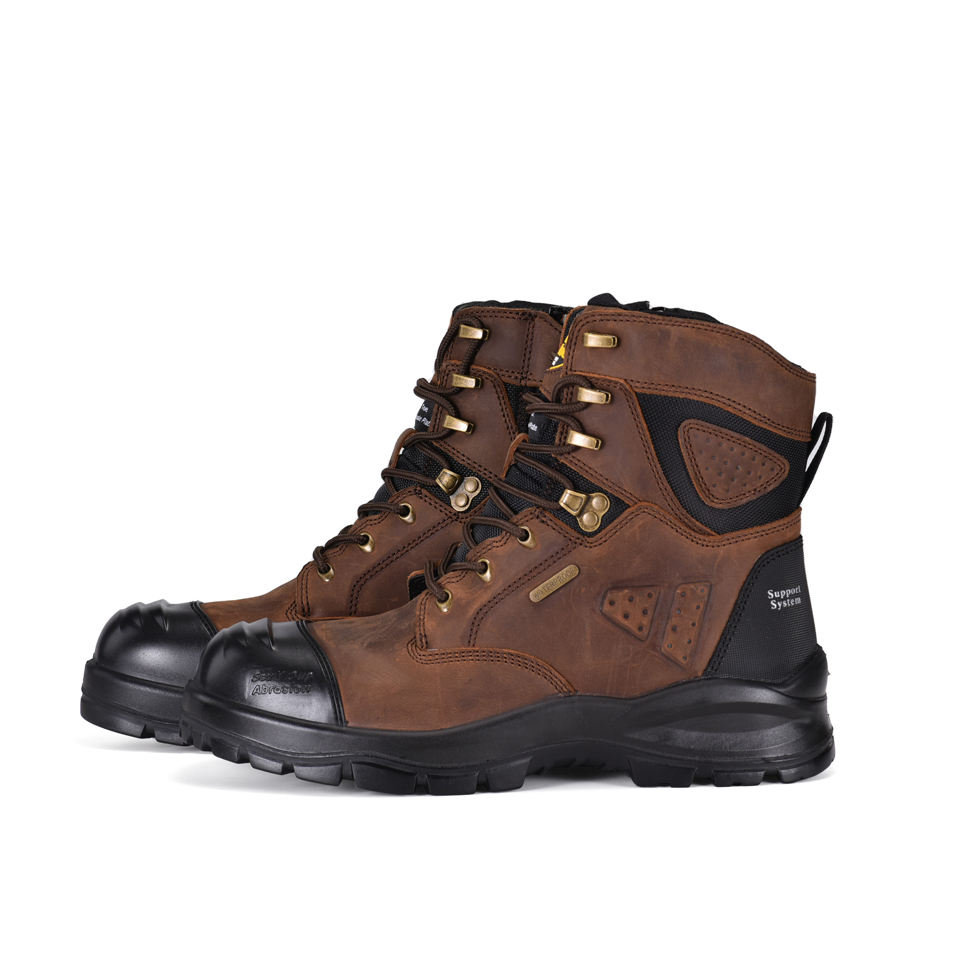  Botas de trabajo pesadas de la dedo del agua compuesta membrana impermeable M-8580 marrón