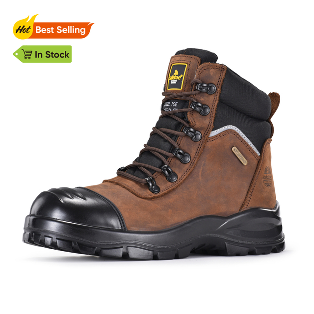  Botas de trabajo de seguridad de los pies compuestos Membrana impermeable M-8577 Brown