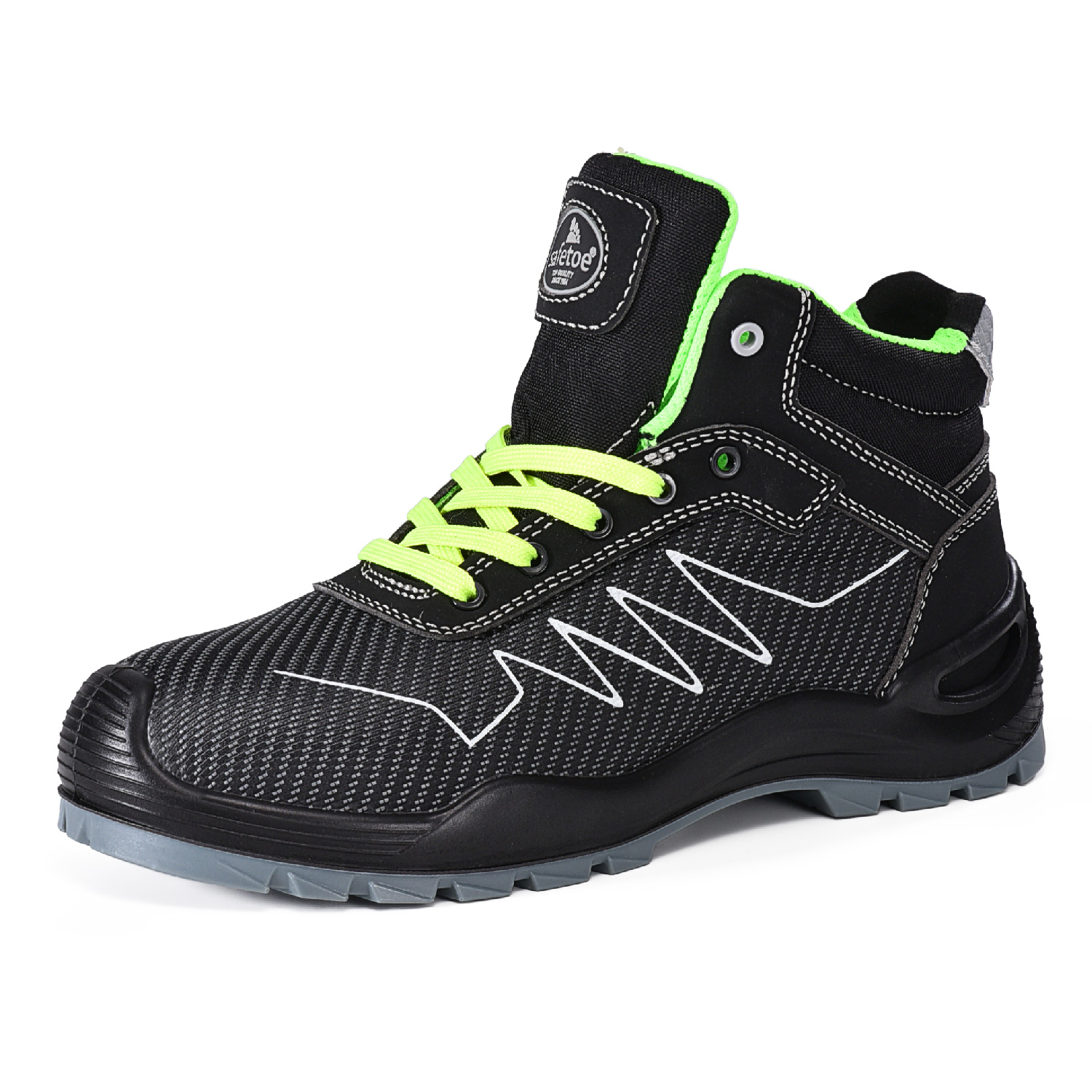 Zapatos de seguridad de tela de estilo deportivo ligero y transpirable para hombres-M-8576 verde