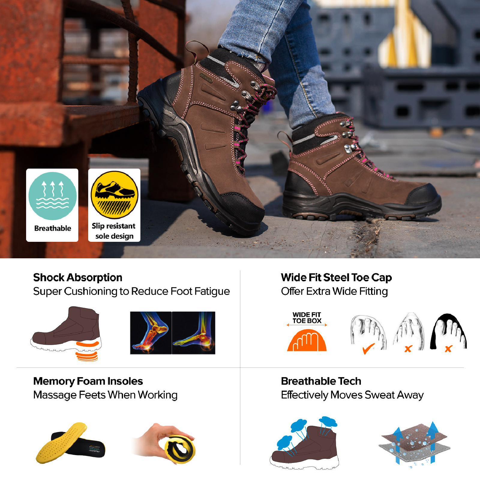 3-M-8553 botas de acero de nueva mujer
