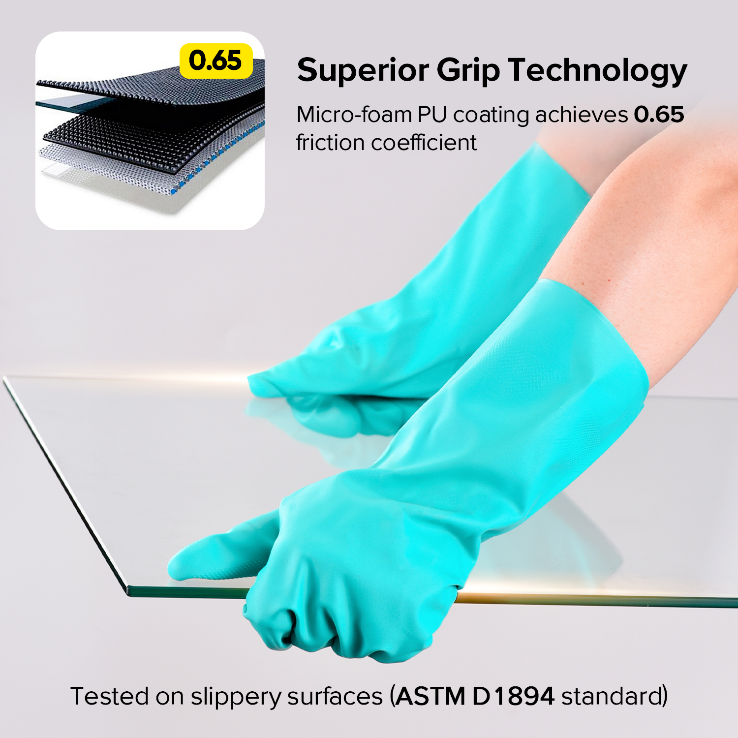 Guantes de trabajo resistentes a químicos FL-0056 Verde