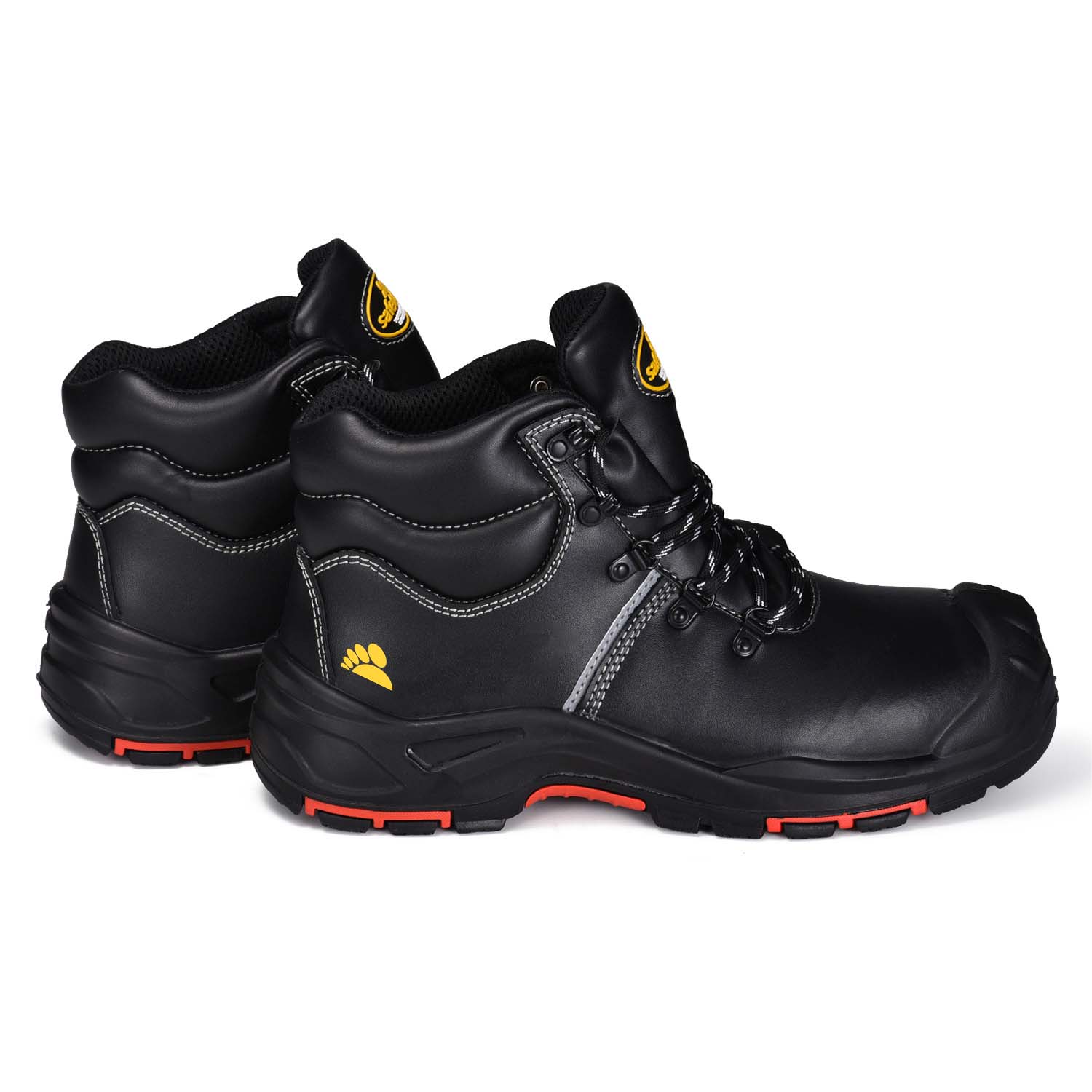 Zapatos de seguridad PU/goma impermeables con punta de acero M-8575