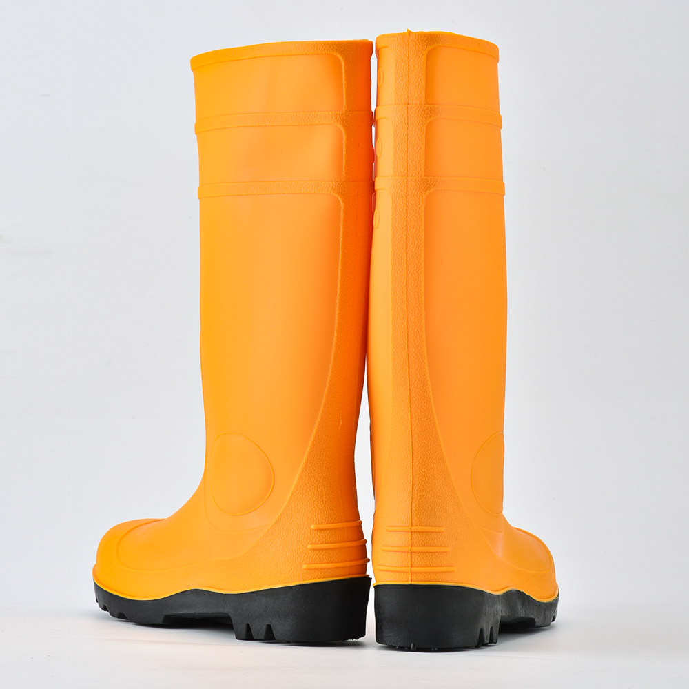 Botas de lluvia con punta de acero resistente W-6037 Amarillo