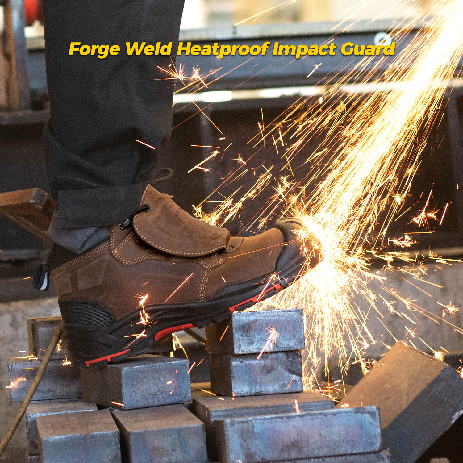 Safetoe Botas de seguridad con protección metatarsiana para trabajo metálico M-8552MP