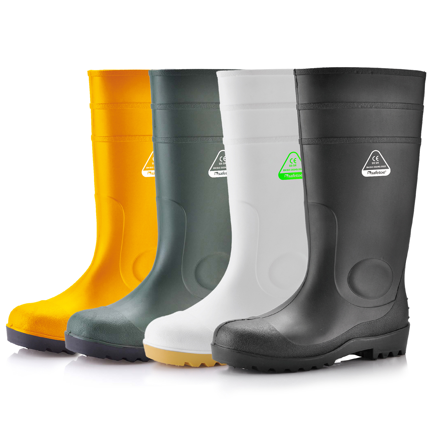 Botas de agua de seguridad S5 - Botas impermeables de PVC W-6037 Verde AquaPioneer